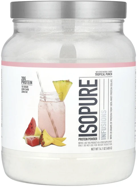 몸관리하세요 겨울입니다 Isopure 단백질 파우더 인퓨전 트로피컬 펀치 14.1 oz(400 g) 특별관리진행, Isopure단백질파우더인퓨전트로피컬펀치141oz400, 400g, 1개 - 쿠팡