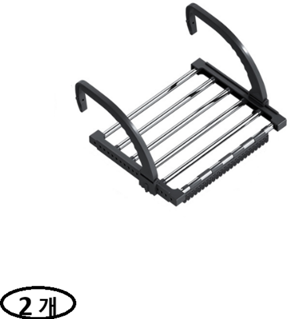 리빙백 베란다 창틀 미니 건조대 사각 그레이 대, 2개, 블랙(일반40cm)