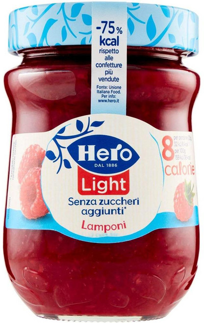 이탈리아 헤로 Hero Light Raspberry jam 라이트 라즈베리잼, 2개, 280g