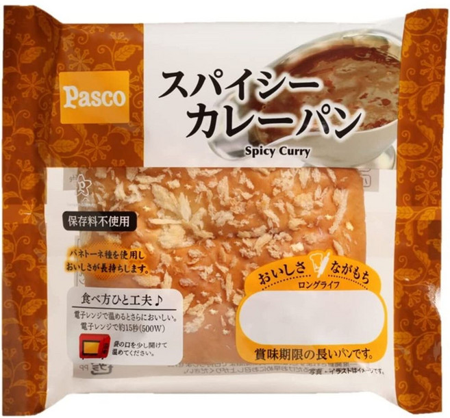 파스코 롱 라이프 브레드 매운 카레 빵 10개입, 1세트