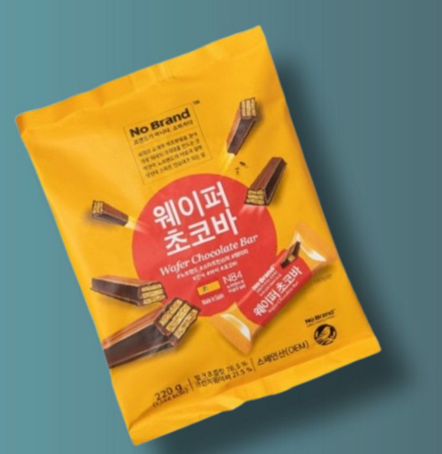 [퀴클리몰] 노브랜드 웨이퍼 초코바 220g, 1개