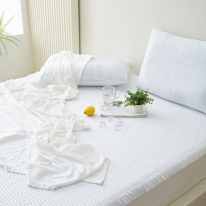 집앤콕 여름 쿨링 냉감패드 침대패드, 그레이