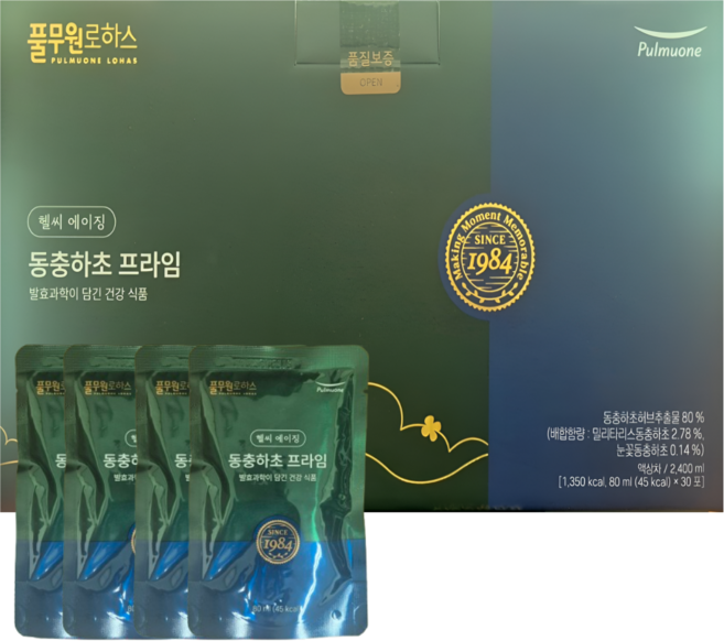 풀무원로하스 동충하초 프라임 80ml 30포, 1박스, 2.4L