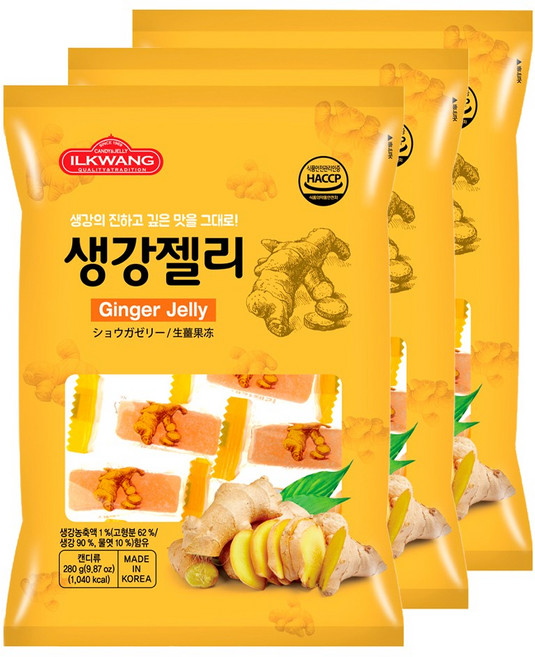 일광제과 생강젤리, 280g, 3개