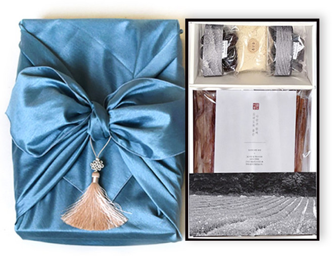 [고급 보자기포장 설 선물세트 특가] 마음담은 콩고물 도라지정과 설 명절 선물세트, 5개, 800g