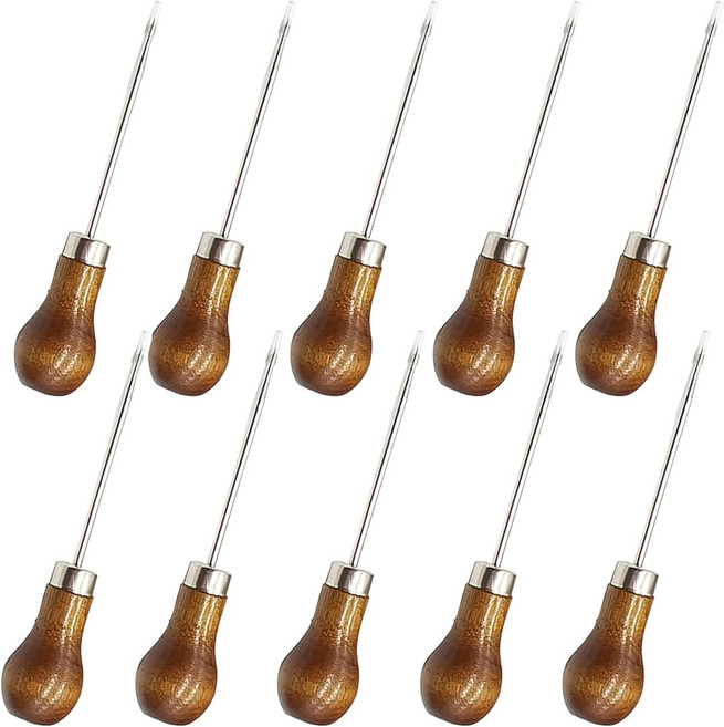 RONYOUNG 10PCS 나무 손잡이 박 모양 스크래치 송곳 도구 핀 펀칭 가죽 파우치 구멍 DIY 핸드메이드, RONYOUNG 10PCS 나무 손잡이 박 모양 스크래
