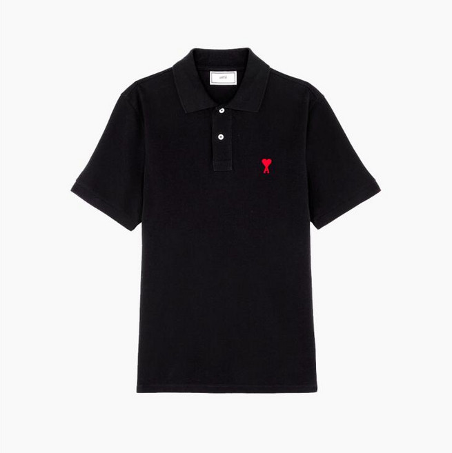 아미 남녀공용 하트로고 폴로 반팔티 블랙 BFUPL001 760 001, 블랙(Black)