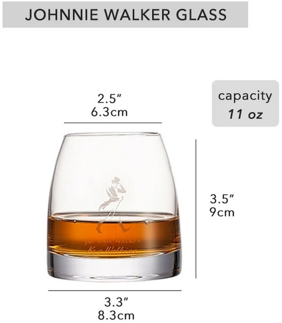조니워커 위스키 잔 10온스 잔 스카치 리큐어 보드카 버번 선물용, 1PCS, 360ml