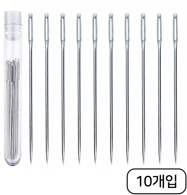 영바이브 가정용 귀큰 대바늘 세트, 10개, 실버 6cm