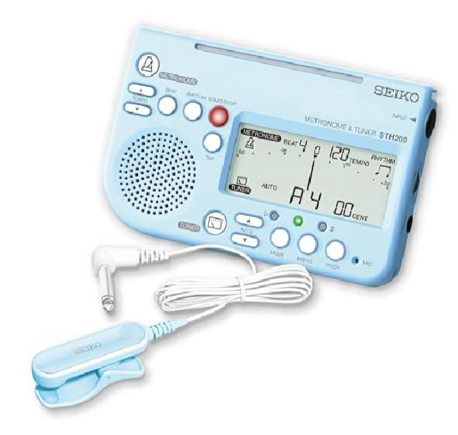 SEIKO 세이코 메트로놈&튜너 블루 픽업 마이크・2점 세트 스페셜 팩 STH200BLSP, 1개
