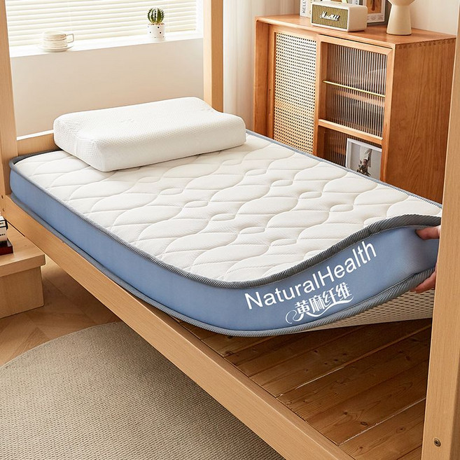 高品質新款學生床墊 乳膠記憶棉單人雙人床墊 學生宿舍打地鋪鋪底, 元氣蓝白（10公分）,120*190cm-單人加大