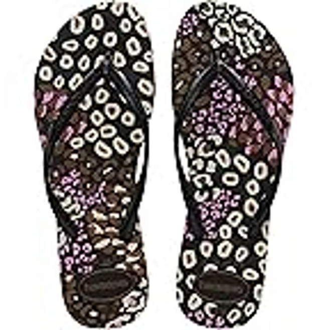 [하바이아나스] 여성용 슬림 애니멀스 플립플롭 샌들 유연한 고무 블랙 핑크 레모네이드 이국적 분위기 쪼리