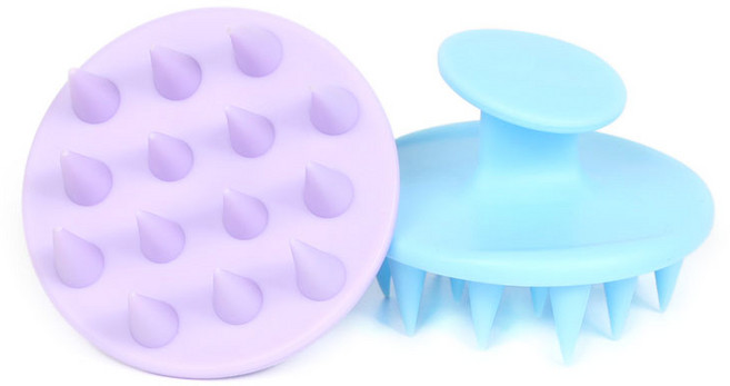 다다올 14콘 샴푸브러쉬 손잡이 일체형 실리콘 두피마사지, 1개, 퍼플