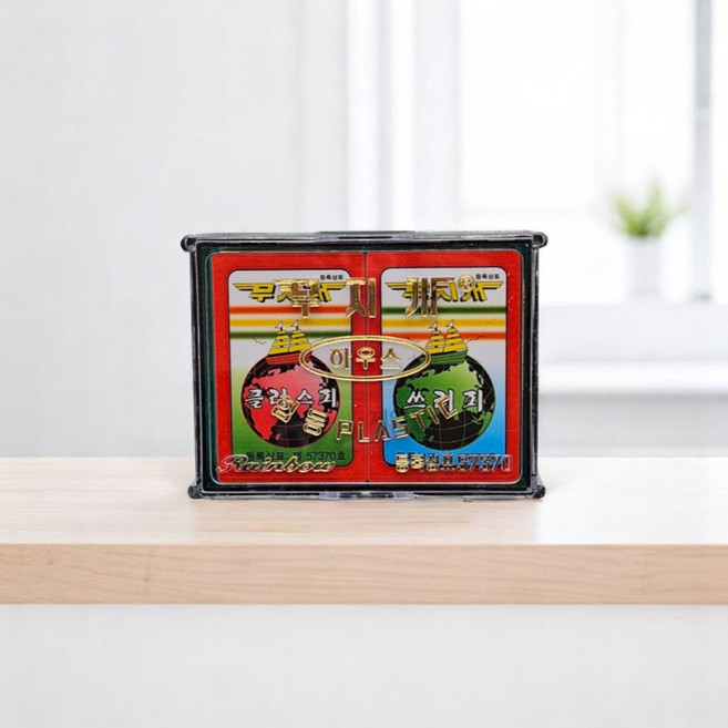 무지개 전통 고스톱 화투세트 컬러디자인 두꺼운재질 명절놀이, 1개