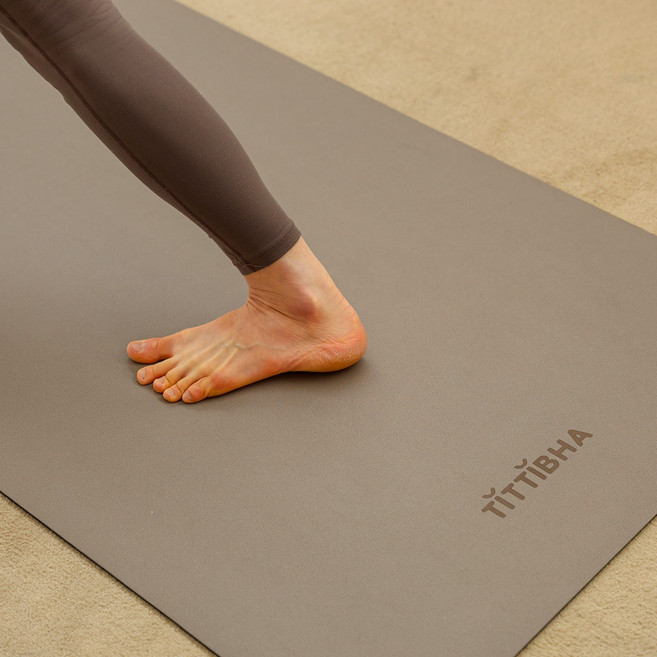 티티바 슈퍼 논슬립 천연고무 PU 요가매트 6mm, 1개, 밀크티브라운