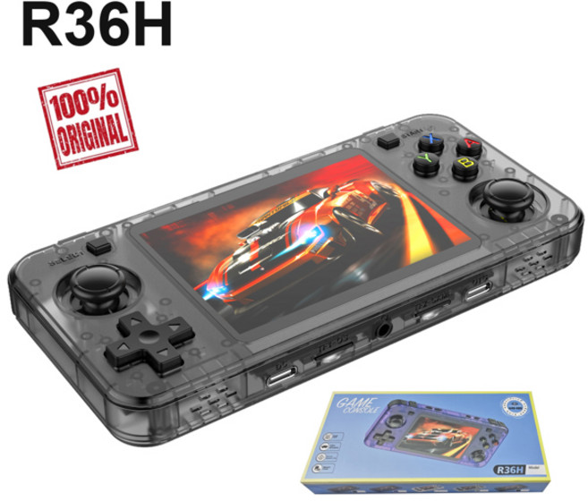 최대 256G R36H 레트로 핸드 헬드 콘솔 오픈 소스 ARKOS 클래식 게임 콘솔 3.5 인치 HD IPS 스크린 휴대용 비디오 플레이어, 128G 20K Games, [11] R36H Black