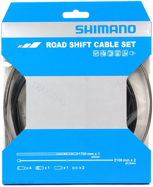Shimano 시마노 로드 자전거 SUS 스테인리스 변속 케이블 및 블랙 하우징 세트 Y60098022