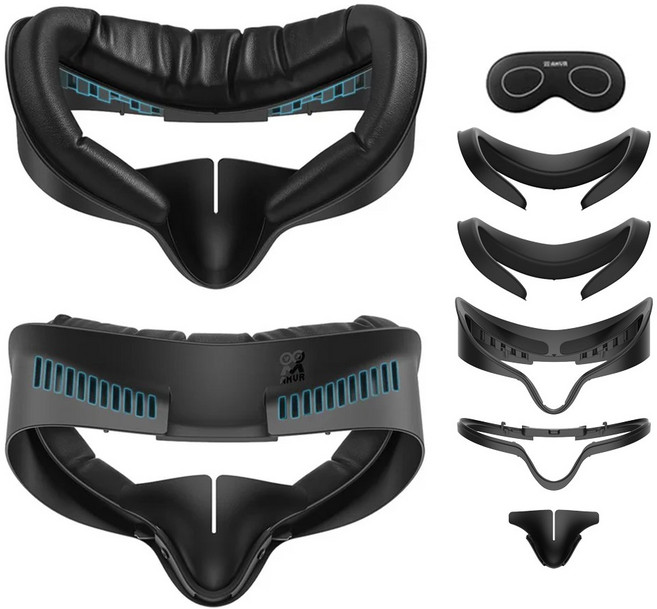 메타퀘스트3S 안면폼 AMVR 가죽환기커버 빛샘방지 악세사리, 와이드버전, 1개, AMVR 메타3S 안면폼