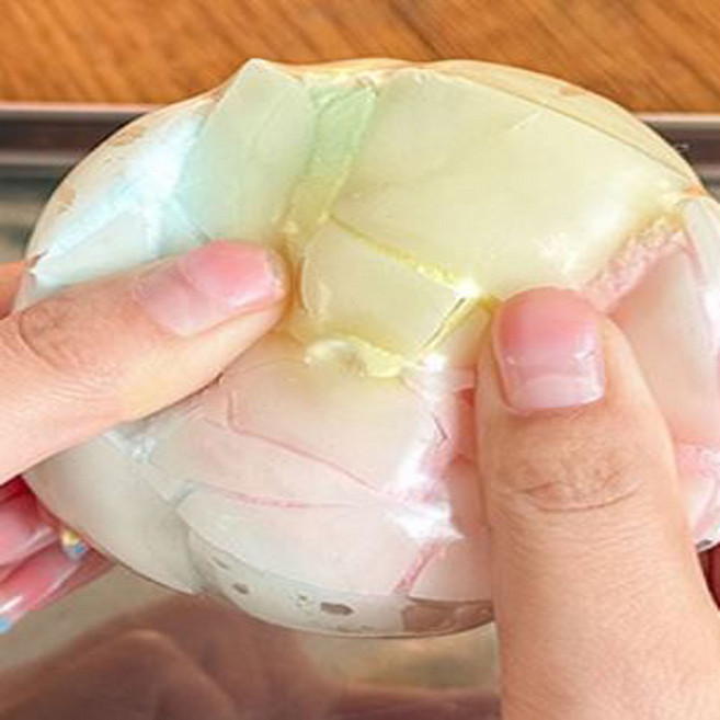 파인몰 왁뿌볼 슬랑이 말랑이 푸쉬팝 슬라임 스퀴시볼 장난감, 1개, 53g, 화이트