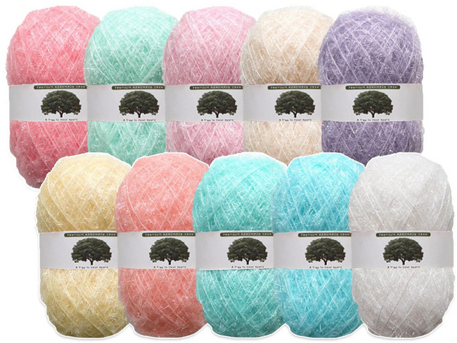 실감는삼촌 파스텔 수세미실 90g X 10종 세트(총900g), 1세트, 파스텔 10종세트