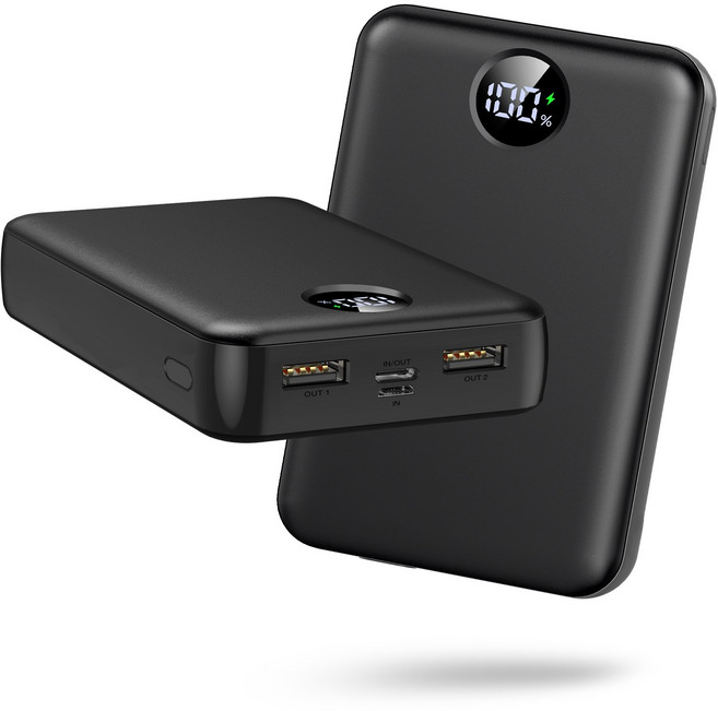 YINTO 대용량 보조배터리 고속충전 40000mAh PD 22.5W QC3.0 잔량표시, 블랙, N7