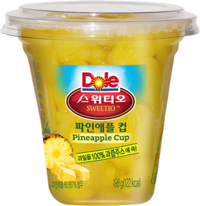 Dole 컵과일 후룻컵 198gx12개 파인애플컵 간편간식 디저트 슬라이스과일 무배, 198g, 12개