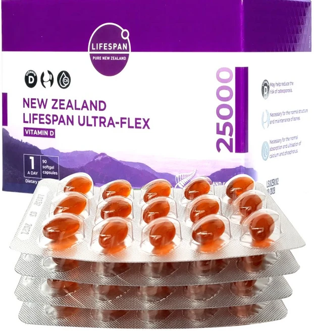 라이프스팬 울트라플렉스 25000 비타민D 뉴질랜드 (아로마사 초록입홍합오일), 1개, 90정 - 쿠팡