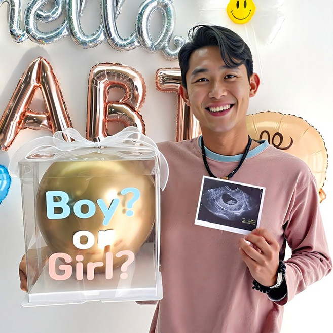 이벤트홀릭 젠더리빌 서프라이즈 박스 풍선세트 성별공개 확인 베이비샤워, 1개, 박스단품