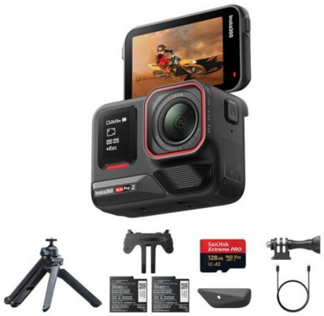 Ace Pro 2 듀얼 배터리 브이로그 번들 액션 카메라 세트, 단일제품, 블랙색상