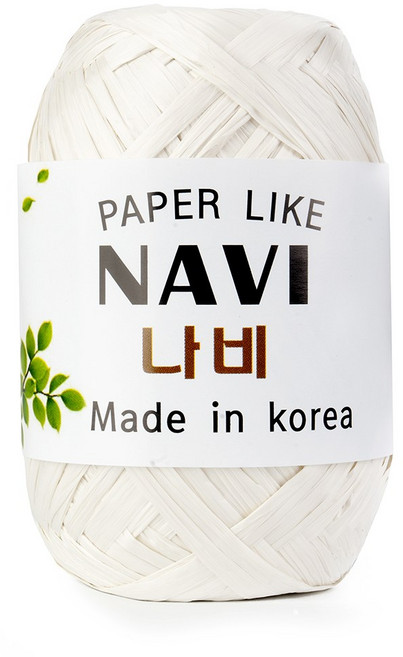 나비 종이실 여름 뜨개실 라피아실, 101 아이보리, 1개