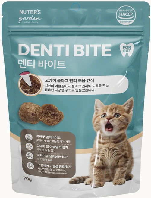 누터스가든 덴티바이트 캣 70g 고양이간식 이빨과자 치석제거, 1개, 북어 - 쿠팡