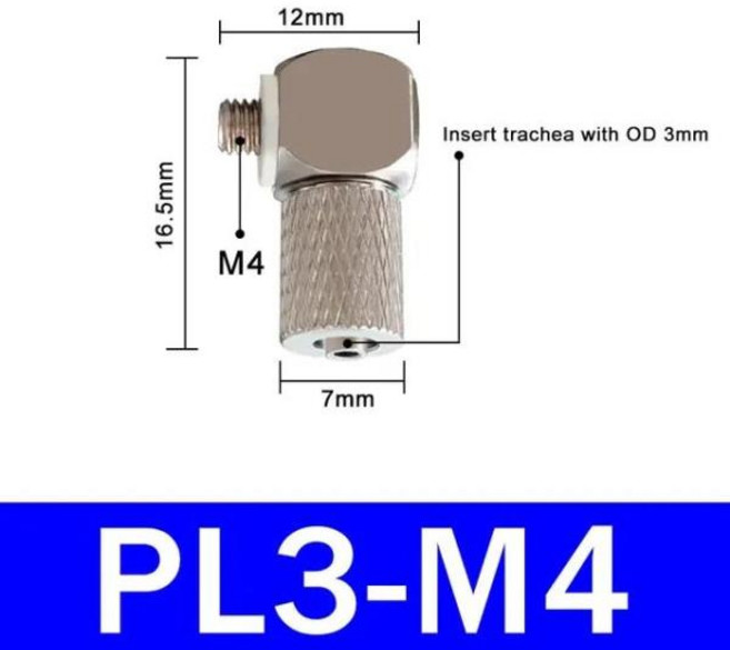 수나사 미니 공압 파이프 커넥터 빠른 피팅 나사 OD 에어 튜브 트위스트 조인트 3mm 10 개, 11 PL3-M4_03 200 pcs