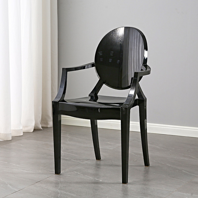 Meainna 북유럽 미니멀 아크릴체어 미드센추리모던 투명의자 인테리어의자 카페의자 식탁 의자 화장대 의자, 블랙2, 1개