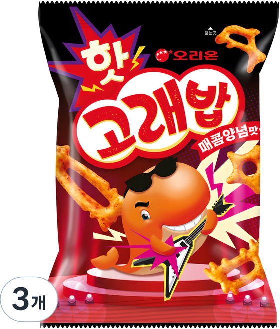 고래밥 핫 매콤양념맛, 56g, 3개