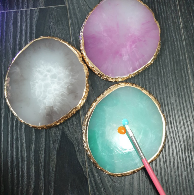 젤 네일 페인팅 팔레트 인조 대리석 장식대, 1개, 그레이