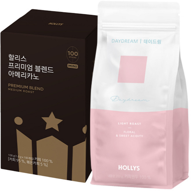 [할리스] 프리미엄 블렌드 아메리카노 100T + 원두 데이드림 200g