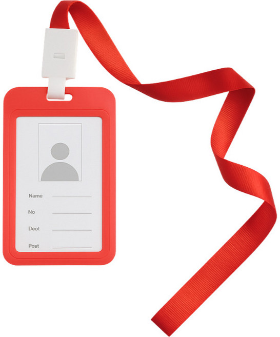 키미블랑 목걸이 방수 명찰 케이스, 20개, 레드