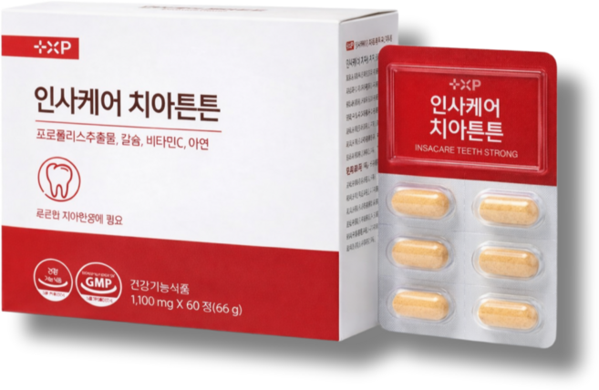 잇몸 케어 알 약 치아 탄탄 뼈 프로폴리스 칼슘 영양제, 1박스, 120정