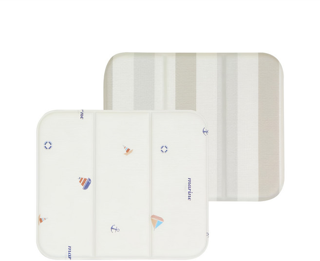 니드코 접이식 양면 매트 2p, 마린 + 스트라이프, 10mm