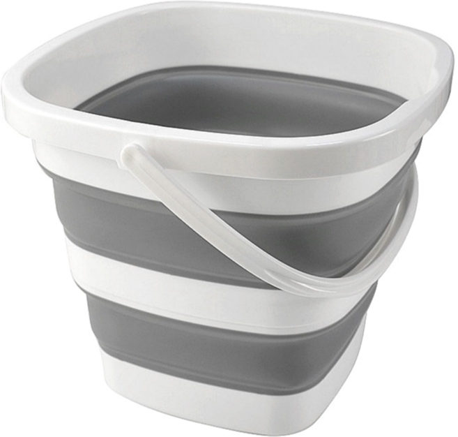잘접히는 접이식 양동이 10L, 화이트+그레이, 1개