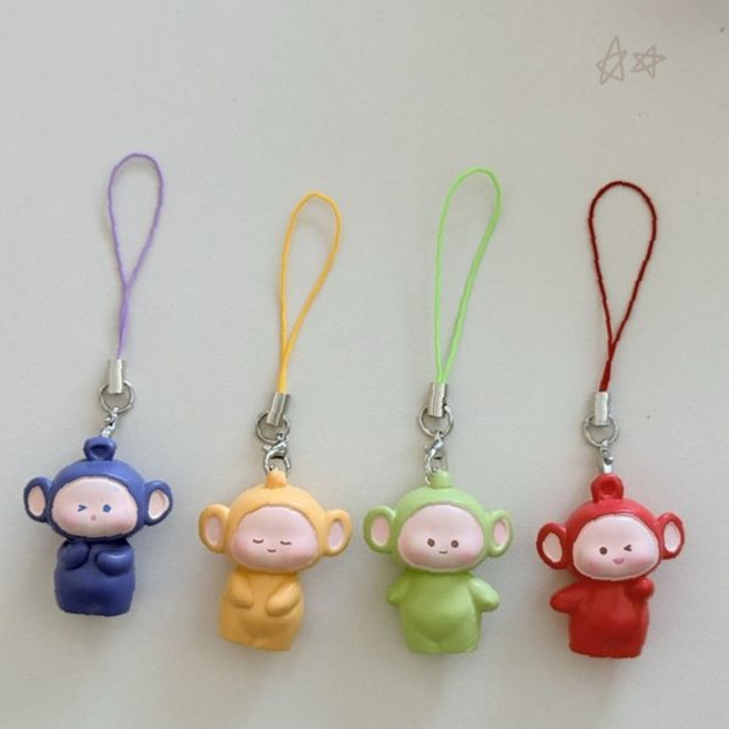 대형 사이즈 다채로운 색상 캐릭터 인형 모티브 열쇠 고리 휴대폰 줄 가방 장식