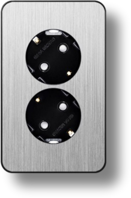 아크라이트 디아트 배선기구 28.[매입콘센트]2구(세로형) 실버헤어라인, 1개