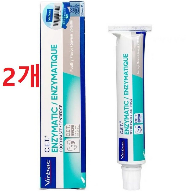 버박 CET 이중효소 반려동물 치약 닭고기맛, 70g, 2개