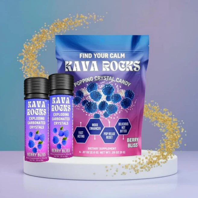 팝핑 캔디 Kava Rocks 카바 록스 크리스탈 빠른 기분 지원 베리 블리스 맛 - 쿠팡