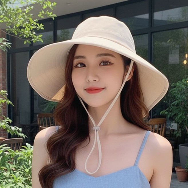 유또 여성 챙넓은 여름 자외선 차단 모자