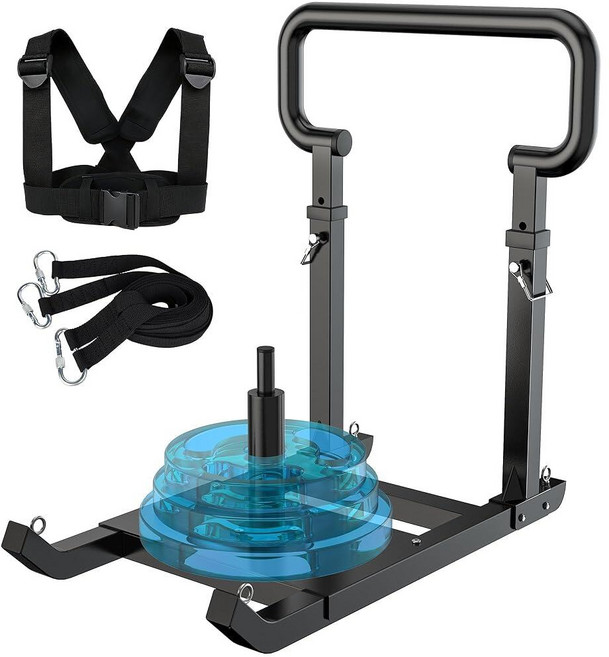 GanFindX Adjustable Weight Sled for Push & Pull Training Heavy-Duty Fitness Sled with 5 Adjustabl, GanFindX Adjustable Weight Sle, U-Bar Black