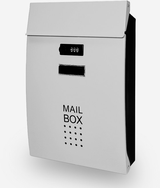 세이크린 라피네 우체통 고급 철제 비밀번호 우편함, 그레이