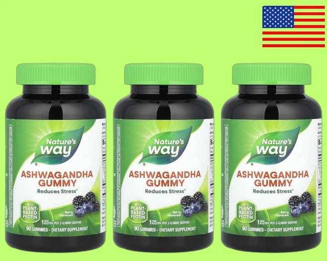네이처스웨이 아쉬와간다 아쉬아간다 125mg 구미젤리 90개 3병 Natures Way, 90정 - 쿠팡