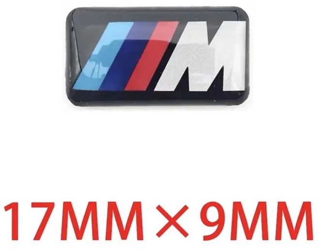 3D 금속 자동차 배지 스티어링 휠 대시 보드 장식 허브 캡 센터 스티커 모든 BMW M 로고 E28 E30 E34 E36 E39 E46 E52 E93 F10, 17x9mm, 2PCS, 2개