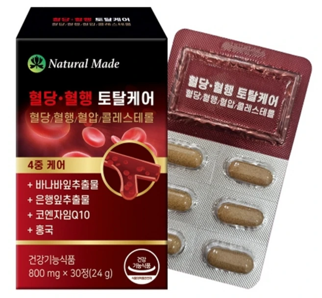 [Natural Made] 네츄럴메이드 혈당 혈행 토탈케어 800mg x 30정, 1개 - 쿠팡